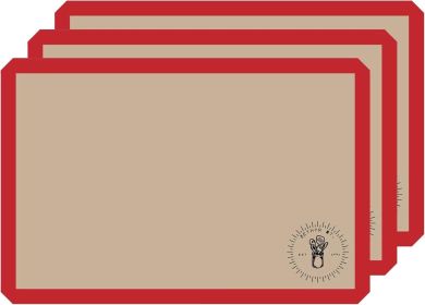 Silicone Baking Mats for 3/4 Size Cookie Sheets for Baking - 3 Pack - Non-Stick, Food Safe Oven Safe Liners for baking sheets - Red - Easy Clean