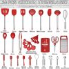 Kitchen Utensils Set- Umite Chef 34 PCs Cooking Utensils with Grater, Spoon Spatula, Heat Resistant Food Grade Silicone