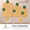Large Wooden Cutting Board for Kitchen Meal Prep & Serving - Bamboo Cutting Boards with Juice Groove Side Handles