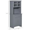 HOMCOM Freestanding Kitchen Buffet with Hutch, Cupboard with Doors, Shelves, Drawer, Microwave Space, Gray