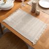 6PC 12inch*18inch Rectangular jute placemat, a natural and eco-friendly table protector, a must-have for any home or dining room.