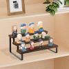 Wooden Display Riser Stand, Tiered Perfume and Cologne Organizer Stand, 3 Tier Spice Rack Organizer, Rustic Display Shelf for Candles (3 Tier)