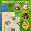 Reusable Beeswax Wrap S, M, L. Pack of 3 Beeswax Food Wraps with Animal Print. Washable Reusable Beeswax Food Wrap for Sandwiches