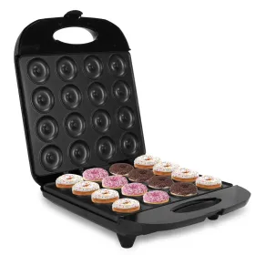 Mini Donut Maker Machine For Kids Snack Breakfast Desserts With 16 Doughnuts Holes Non Stick Coating Double-Side Heating Plates Overheating Prote (Color: Black)